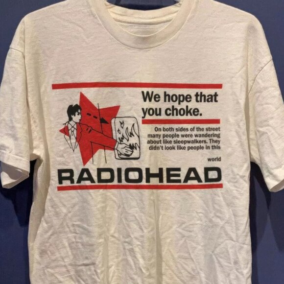 Vintage 90s Radiohead Band Rock Music Merch T-Shirt, Radiohead unisex tee shirt - Picture 2 of 4
